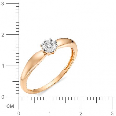 Кольцо с бриллиантом из красного золота (арт. 815305)