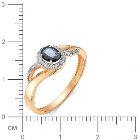 Кольцо с бриллиантами, сапфиром из красного золота (арт. 815308)