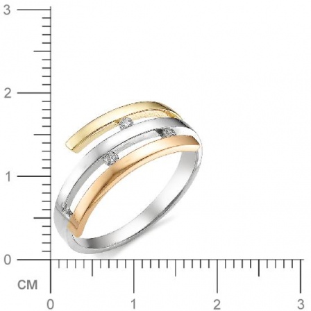 Кольцо с бриллиантами из комбинированного золота (арт. 815313)