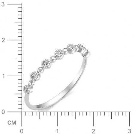 Кольцо Цветы с бриллиантами из белого золота (арт. 815316)