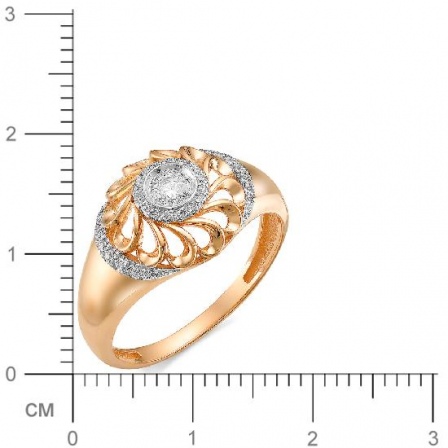 Кольцо с бриллиантом из красного золота (арт. 815323)