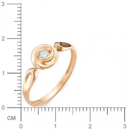 Кольцо с бриллиантом из красного золота (арт. 815328)