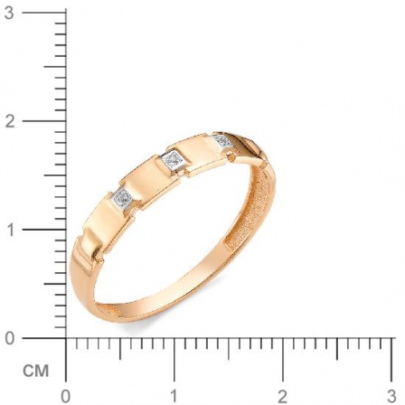 Кольцо с бриллиантами из красного золота (арт. 815334)