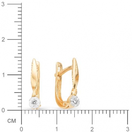 Серьги с бриллиантами из красного золота (арт. 815344)