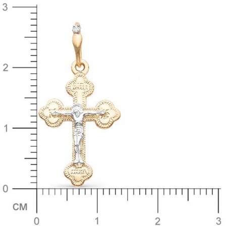 Крестик с бриллиантом из красного золота (арт. 815381)