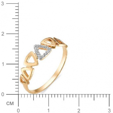Кольцо с бриллиантами из красного золота (арт. 815406)