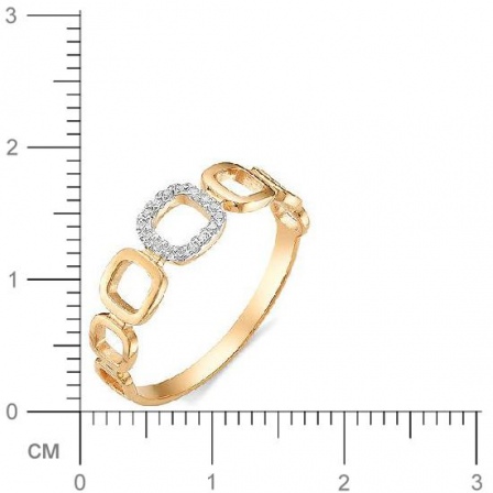 Кольцо с бриллиантами из красного золота (арт. 815407)