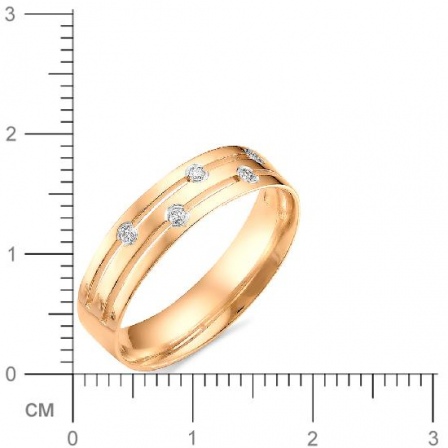 Кольцо с бриллиантами из красного золота (арт. 815423)