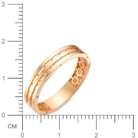 Кольцо с бриллиантами из красного золота (арт. 815455)