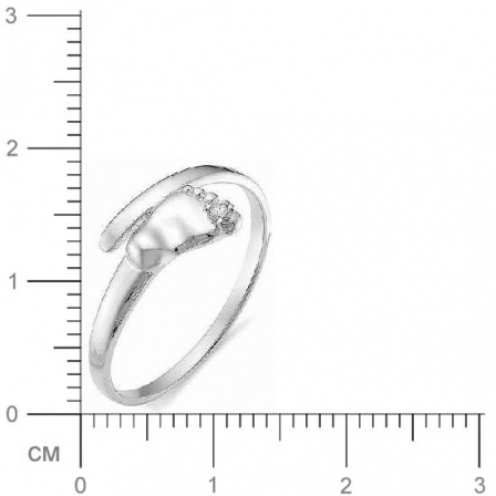 Кольцо Пяточка с бриллиантом из белого золота 585 пробы (арт. 815483)
