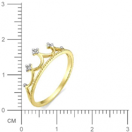 Кольцо Корона с бриллиантами из желтого золота (арт. 815509)