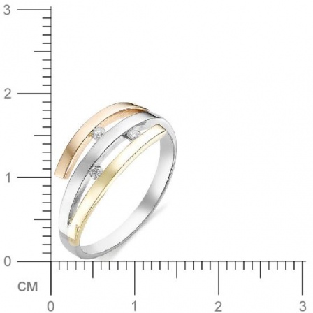 Кольцо с бриллиантами из комбинированного золота 585 пробы (арт. 815535)
