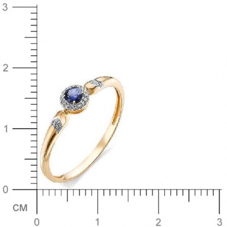 Кольцо с сапфиром, бриллиантами из красного золота (арт. 815555)
