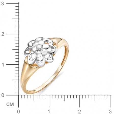 Кольцо Цветок с бриллиантом из красного золота (арт. 815635)