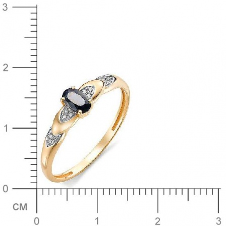 Кольцо с бриллиантами, сапфиром из красного золота (арт. 815643)