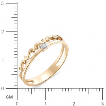 Кольцо с бриллиантом из красного золота 585 пробы (арт. 815724)