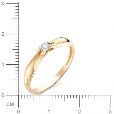 Кольцо с бриллиантом из красного золота 585 пробы (арт. 815743)