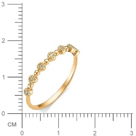 Кольцо Цветы с бриллиантами из красного золота (арт. 815829)