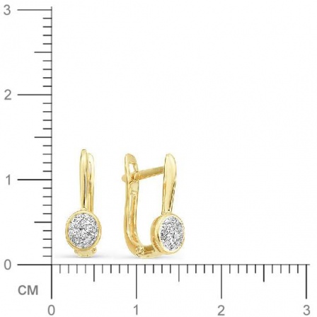 Серьги с бриллиантами из желтого золота 585 пробы (арт. 815838)