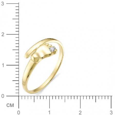 Кольцо Ножка с бриллиантом из желтого золота 585 пробы (арт. 815848)