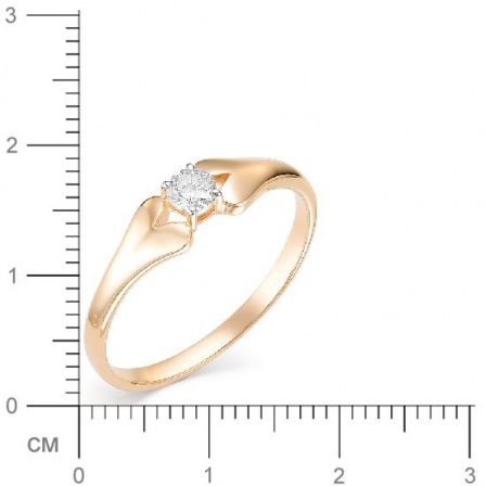 Кольцо с бриллиантом из красного золота (арт. 815907)