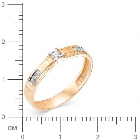 Кольцо с бриллиантом из красного золота (арт. 815919)