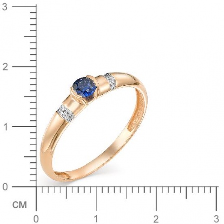 Кольцо с сапфиром, бриллиантами из красного золота (арт. 815932)