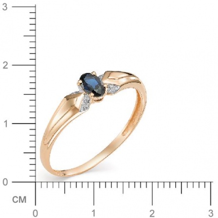 Кольцо с бриллиантами, сапфиром из красного золота (арт. 815933)