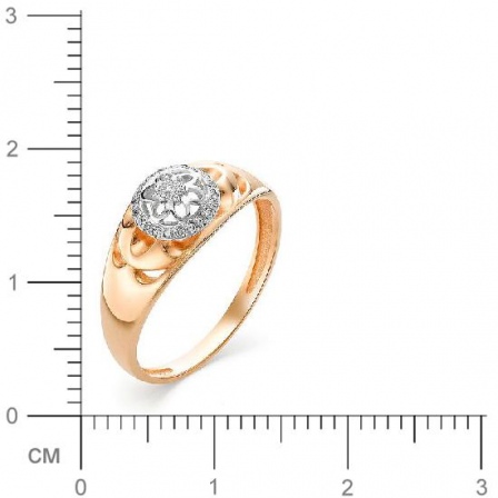 Кольцо Цветок с 22 бриллиантами из красного золота (арт. 816036)