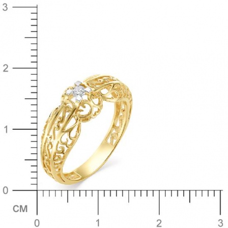 Кольцо с 1 бриллиантом из жёлтого золота (арт. 816132)