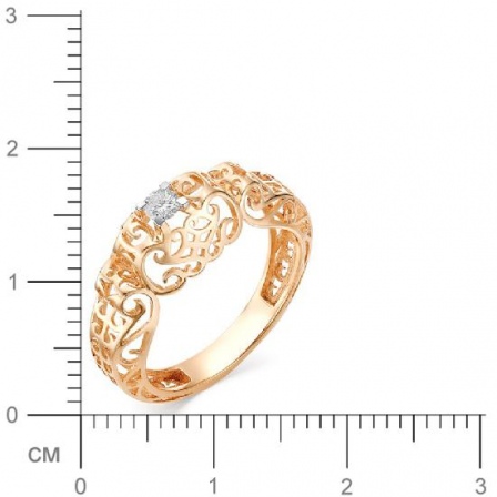 Кольцо с 1 бриллиантом из красного золота (арт. 816139)