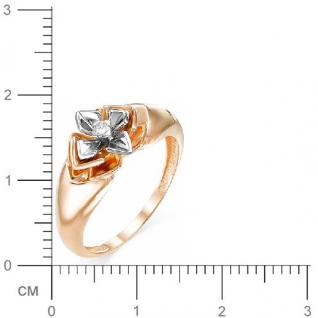 Кольцо Цветок с 1 бриллиантом из красного золота (арт. 816174)
