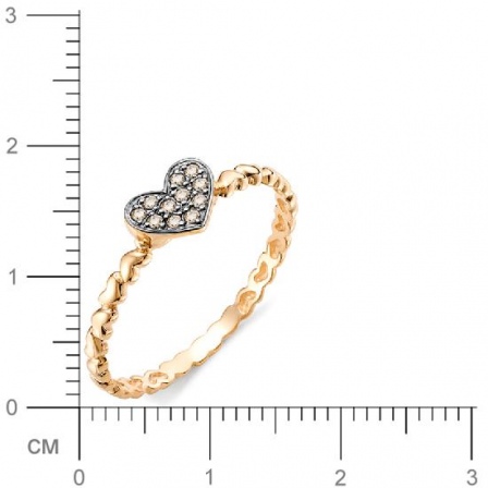 Кольцо Сердце с 11 бриллиантами из красного золота (арт. 816198)