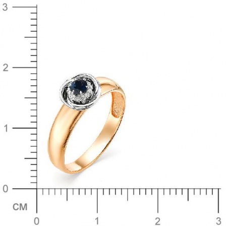Кольцо с сапфиром и бриллиантами из красного золота (арт. 816208)