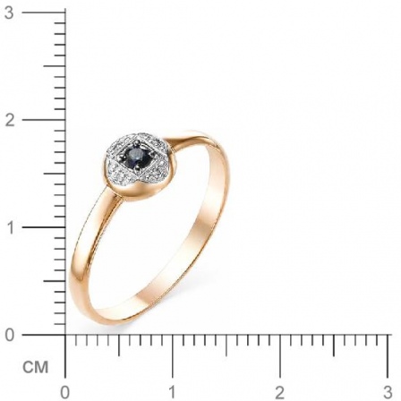 Кольцо с сапфиром и бриллиантами из красного золота (арт. 816424)