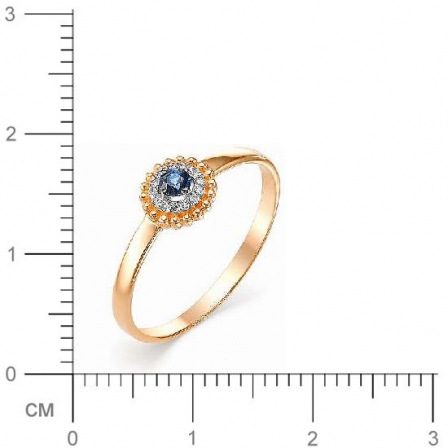 Кольцо с сапфиром и бриллиантами из красного золота (арт. 816446)