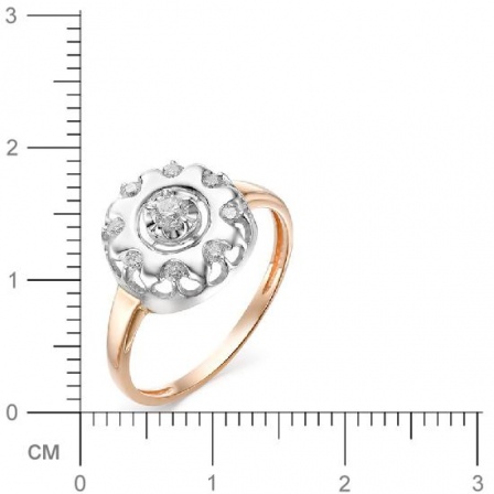 Кольцо с 9 бриллиантами из красного золота (арт. 816459)