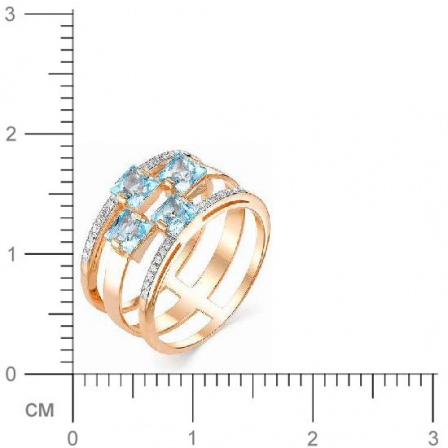 Кольцо с топазами и бриллиантами из красного золота (арт. 816537)