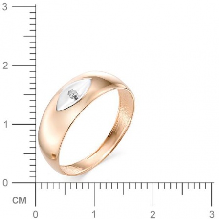 Кольцо с 1 бриллиантом из красного золота (арт. 816572)
