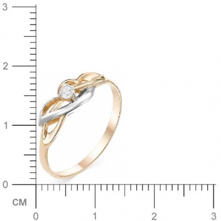 Кольцо с 1 бриллиантом из красного золота (арт. 816592)