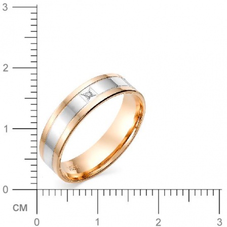 Кольцо с бриллиантом из красного золота (арт. 816640)