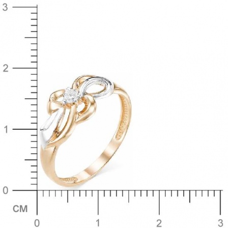 Кольцо с 1 бриллиантом из красного золота (арт. 816661)