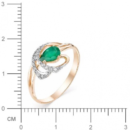 Кольцо с агатом и бриллиантами из красного золота (арт. 816839)