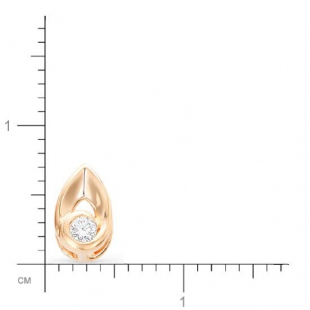 Подвеска с 1 бриллиантом из красного золота (арт. 816910)