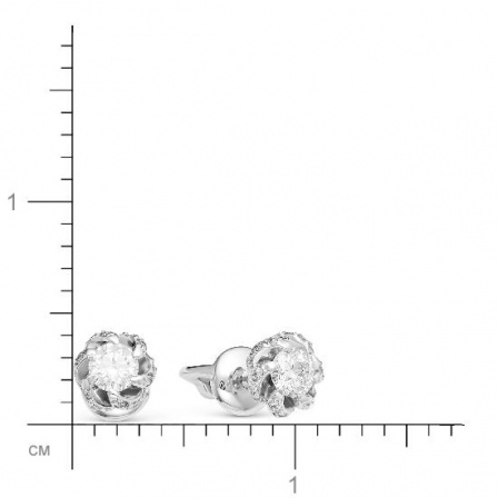 Серьги с 38 бриллиантами из белого золота (арт. 817475)