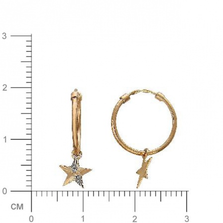 Серьги Звёзды из красного золота (арт. 820089)