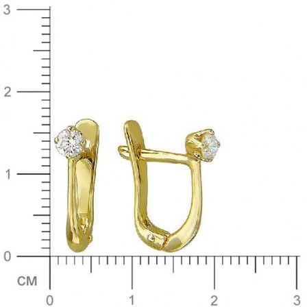 Серьги с бриллиантами из желтого золота (арт. 820118)