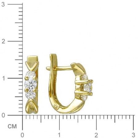 Серьги с бриллиантами из желтого золота (арт. 820173)