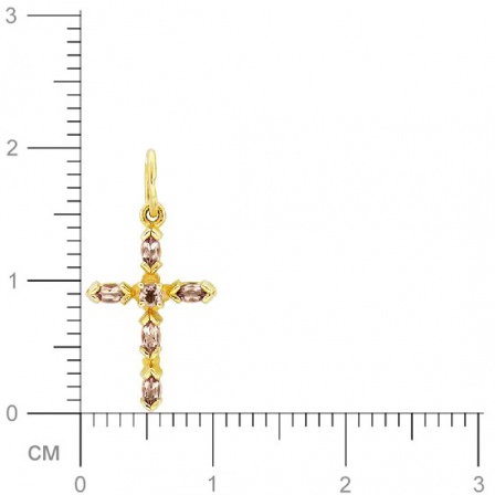 Крестик с раухтопазом из красного золота (арт. 820379)