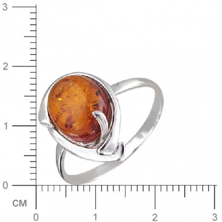 Кольцо с янтарем из серебра (арт. 820474)